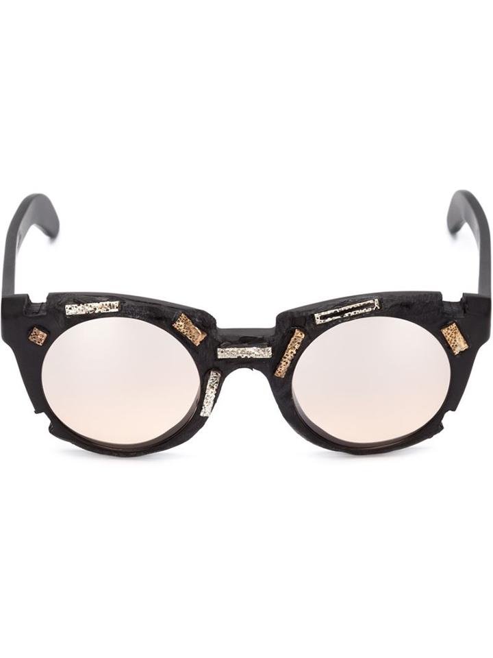 Kuboraum Embellished Round Sunglasses