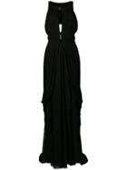 Alberta Ferretti Pleated Evening Dress - Black