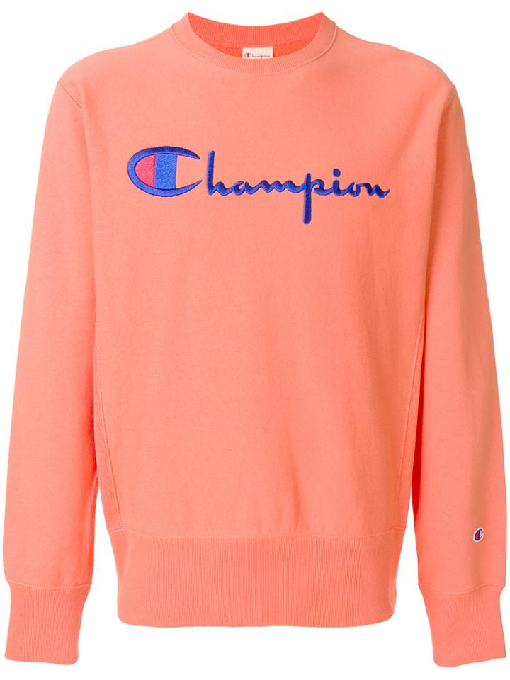 Champion Large Logo Crewneck Sweater - Yellow & Orange