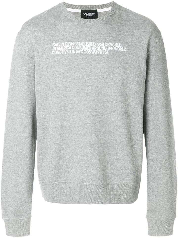 Calvin Klein 205w39nyc Embroidered Description Sweatshirt - Grey