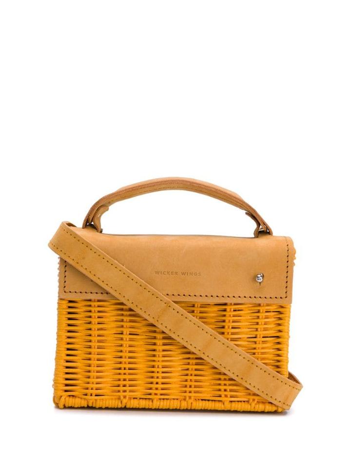 Wicker Wings Mini Kuai Crossbody Bag - Yellow