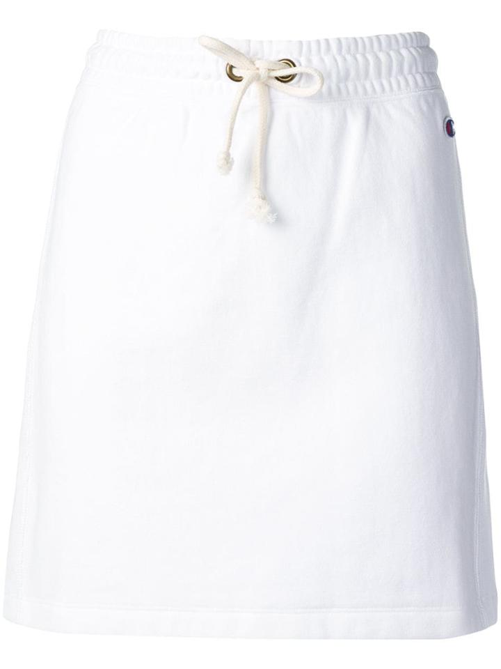 Champion High Rise Logo Sweat Skirt - White