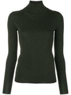 Joseph Turtle-neck Fitted Top - Green