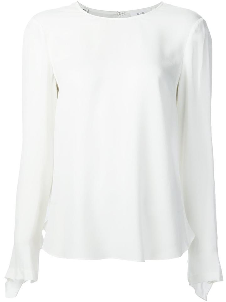 A.l.c. Ruffled Back Blouse, Women's, Size: 2, White, Silk