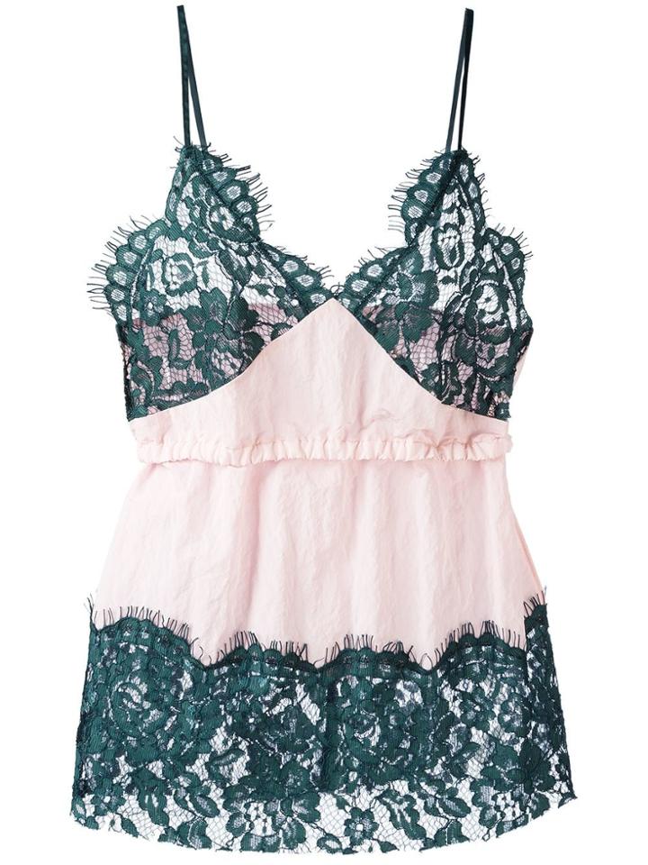 Mm6 Maison Margiela Floral Lace Top - Green