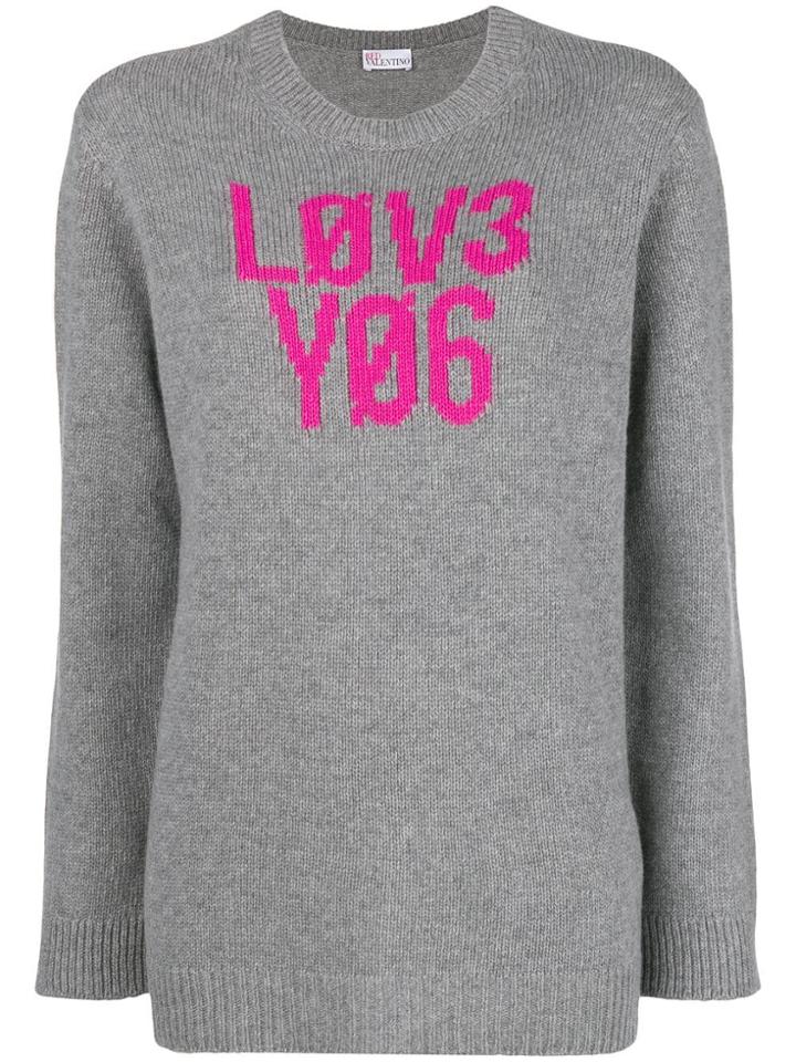 Red Valentino Love Knit Jumper - Grey