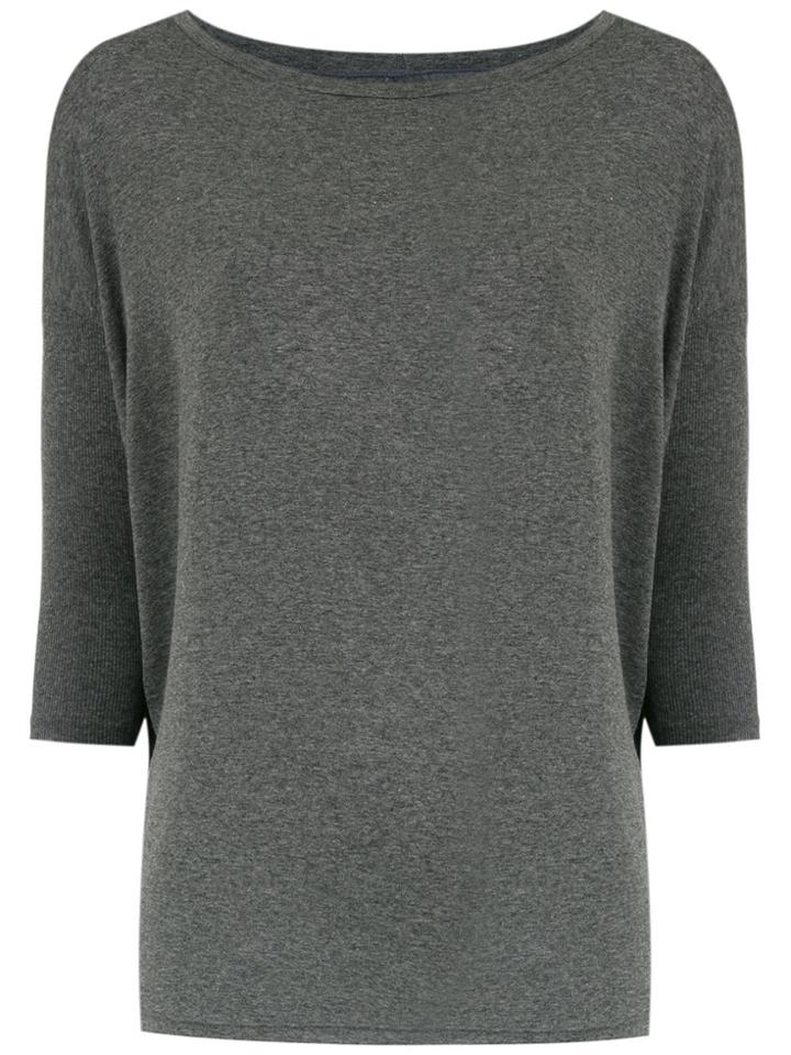 Track & Field 7/8 Panelled Sleeves Blouse - Grey
