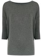 Track & Field 7/8 Panelled Sleeves Blouse - Grey