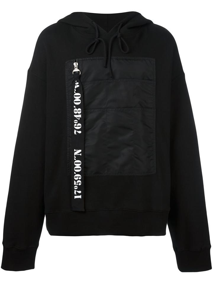 D.gnak Big Pocket Hoodie, Men's, Size: 48, Black, Cotton