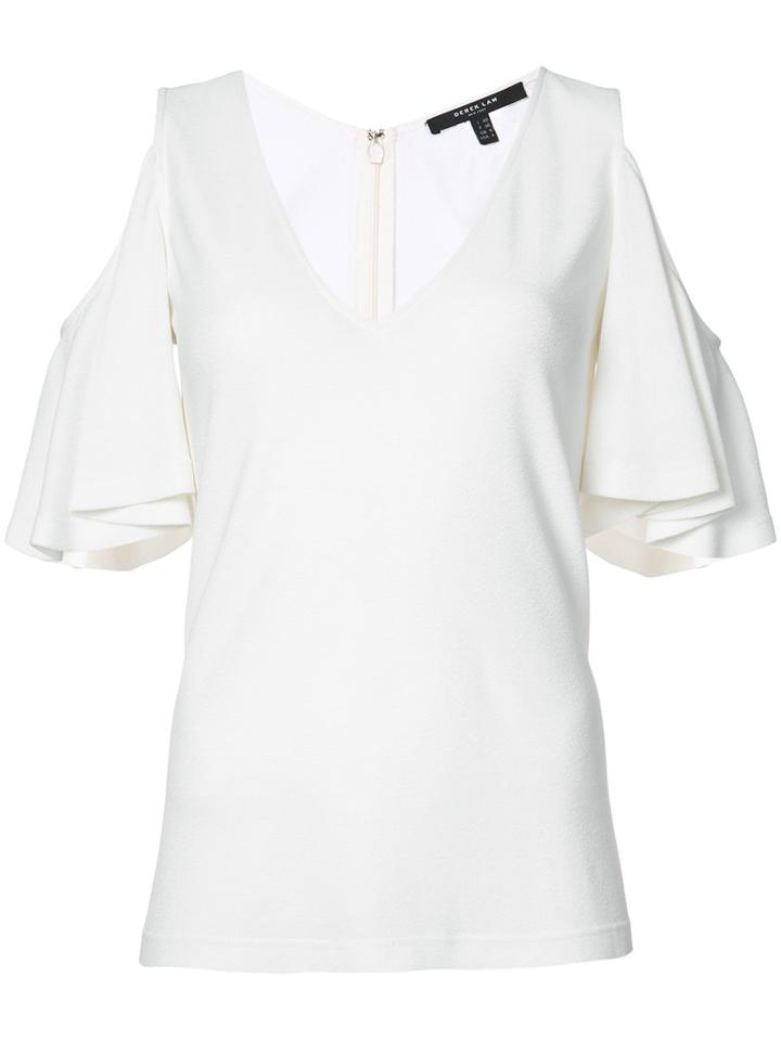 Derek Lam - Frill Cold Shoulder Top - Women - Viscose - 36, White, Viscose