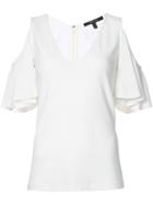 Derek Lam - Frill Cold Shoulder Top - Women - Viscose - 36, White, Viscose