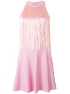 Giamba Fringed Panel Flared Dress, Women's, Size: 40, Pink/purple, Viscose/polyamide/acetate