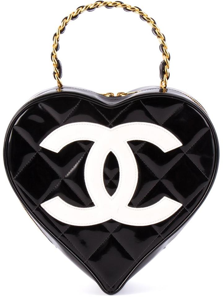 Chanel Vintage Logo Heart Clutch