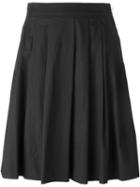 P.a.r.o.s.h. Knife Pleat Skirt, Women's, Size: Medium, Black, Cotton/spandex/elastane