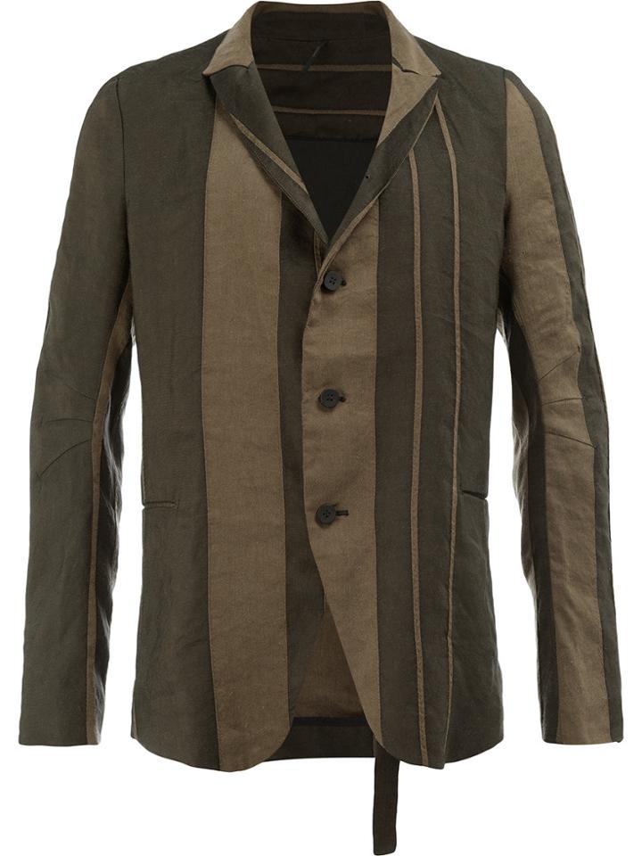 Masnada Striped Panel Blazer - Brown