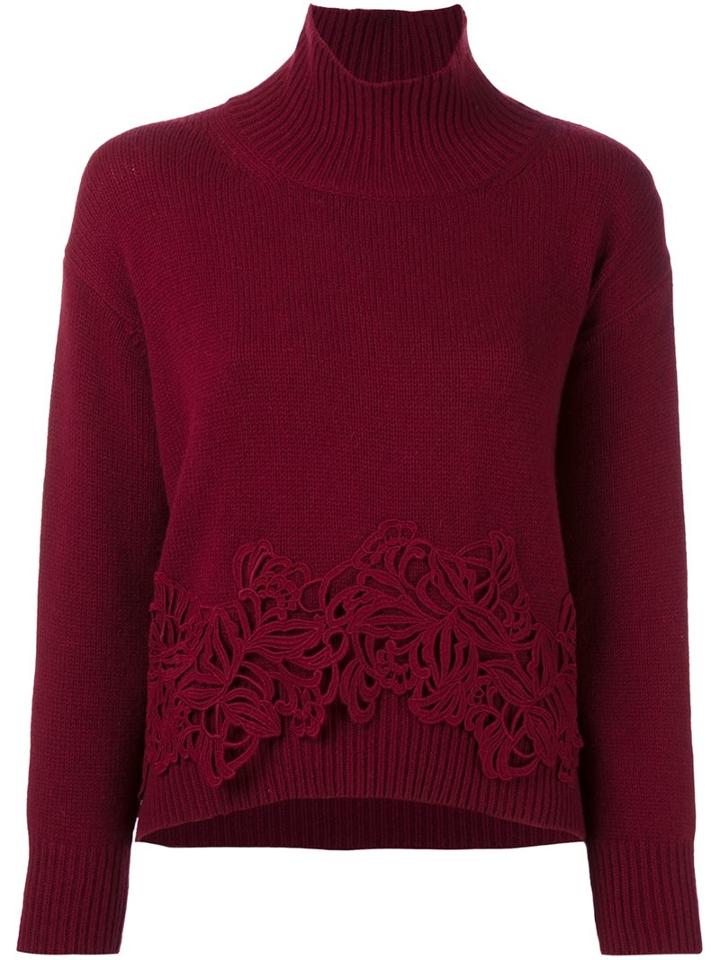 Ermanno Scervino Embroidered Jumper, Women's, Size: 42, Red, Cashmere/wool