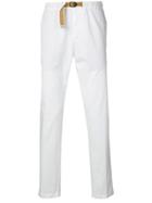 White Sand Belted Slim-fit Trousers