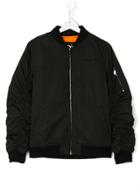 Boy London Kids Ruched Sleeves Bomber Jacket - Black