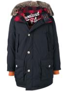 Woolrich Check Detail Padded Coat - Black