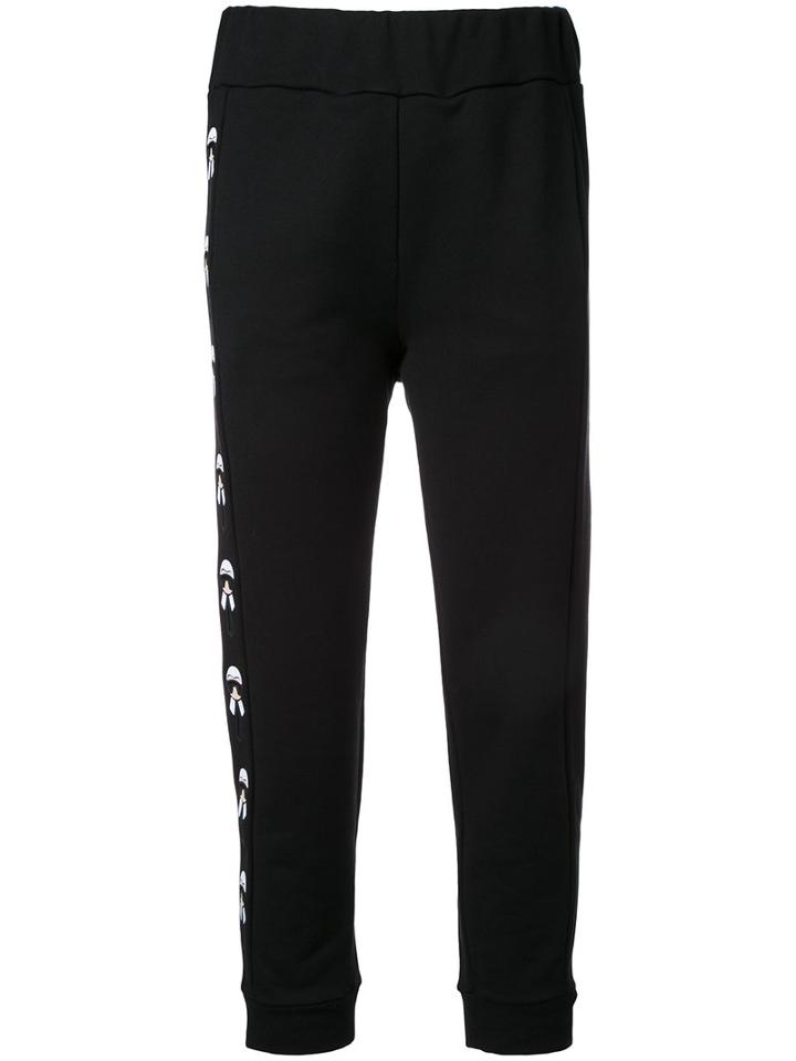 Fendi 'karl Loves Fendi' Joggers, Women's, Size: 42, Black, Cotton