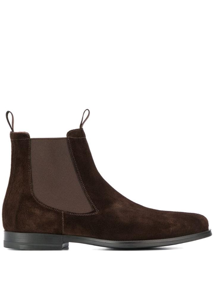 Santoni Textured Ankle Boots - Brown