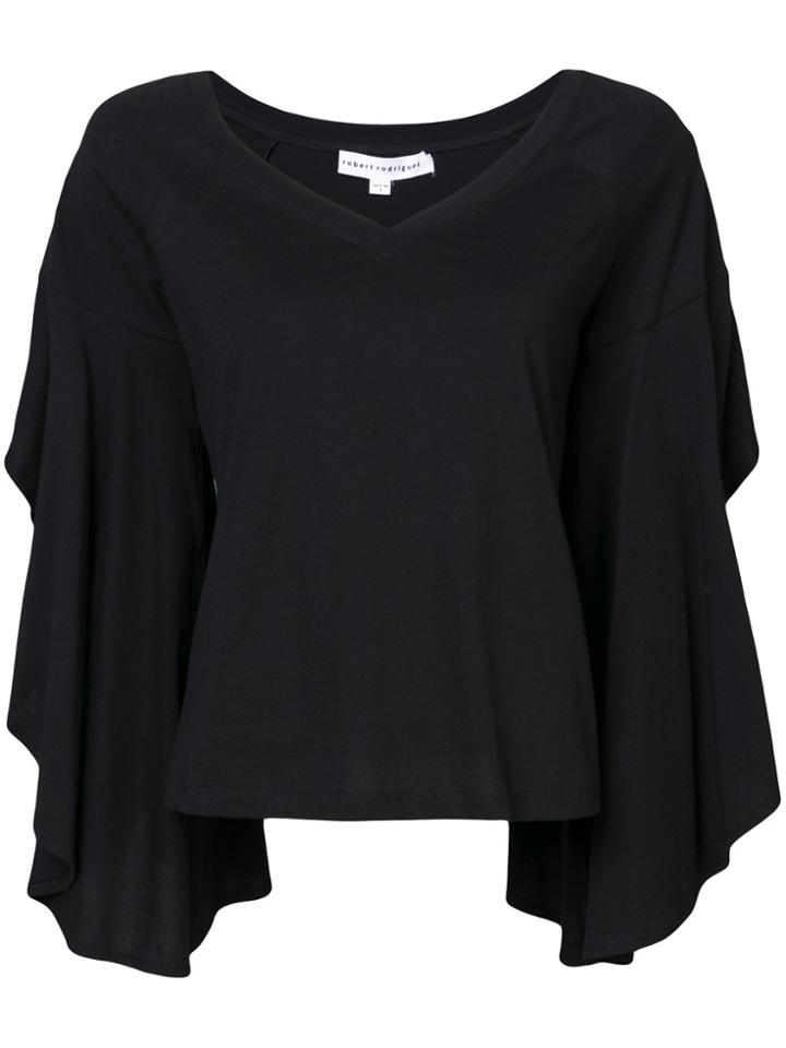 Robert Rodriguez Ruffle Sleeve Top - Black