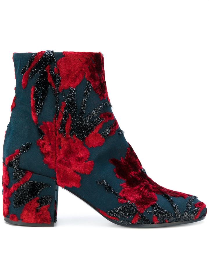 P.a.r.o.s.h. Floral Block Heel Boots - Red
