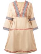 Daft Wide Sleeve Kaftan Dress, Women's, Size: Large, Nude/neutrals, Cotton