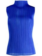 Pleats Please By Issey Miyake Micro-pleated Tank Top - Blue