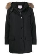 Woolrich Fur-trimmed Hood Padded Jacket - Black