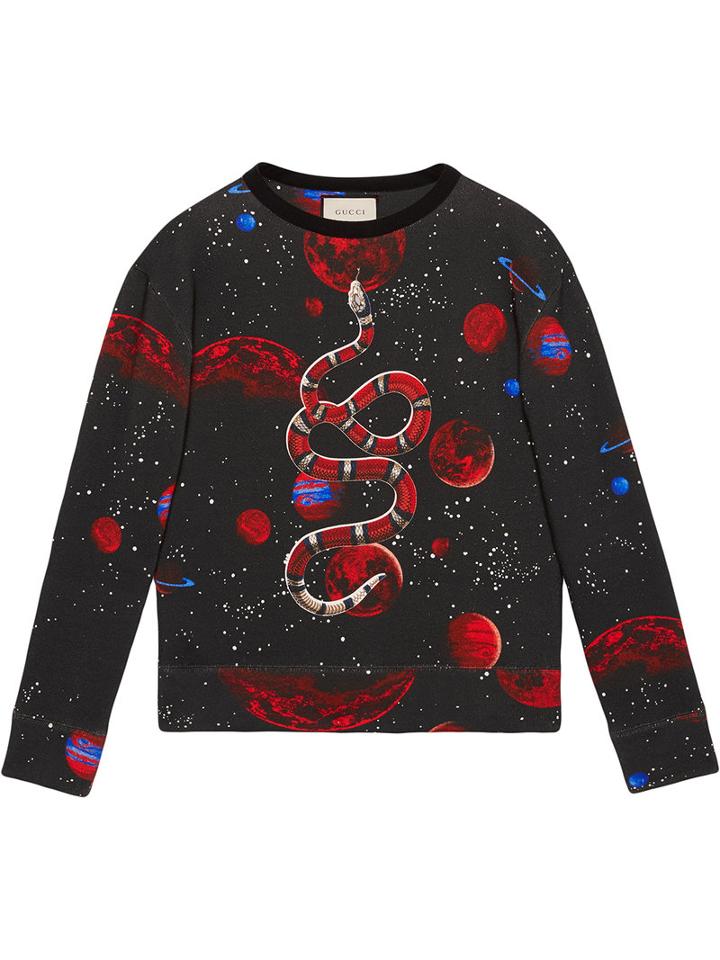 Gucci - Space Snake Print Sweatshirt - Men - Cotton - L, Black, Cotton