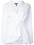 Jil Sander Navy Wrap Blouse, Women's, Size: 44, White, Cotton/spandex/elastane
