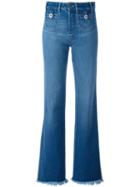 Chloé Frayed Hem Jeans, Women's, Size: 36, Blue, Cotton