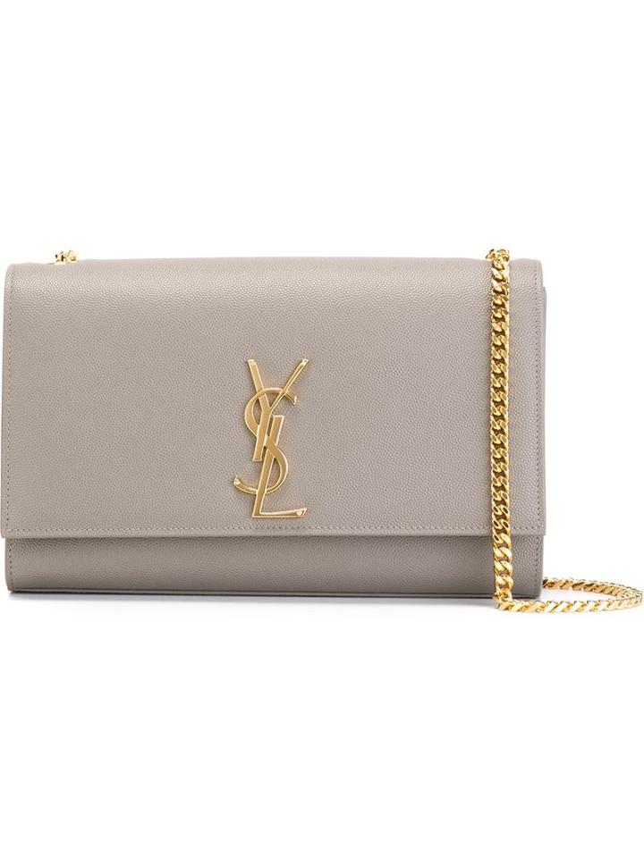 Saint Laurent Medium 'monogram' Satchel, Women's, Grey