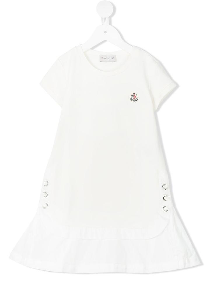 Moncler Kids - Side Fastened Logo Dress - Kids - Cotton/polyamide/spandex/elastane - 8 Yrs, White