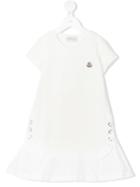 Moncler Kids - Side Fastened Logo Dress - Kids - Cotton/polyamide/spandex/elastane - 8 Yrs, White