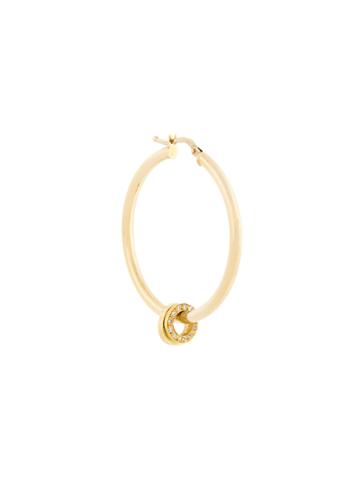 Lara Melchior 24kt Gold Single Hoop Diamond Earring - Metallic