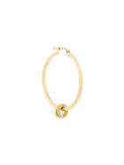 Lara Melchior 24kt Gold Single Hoop Diamond Earring - Metallic
