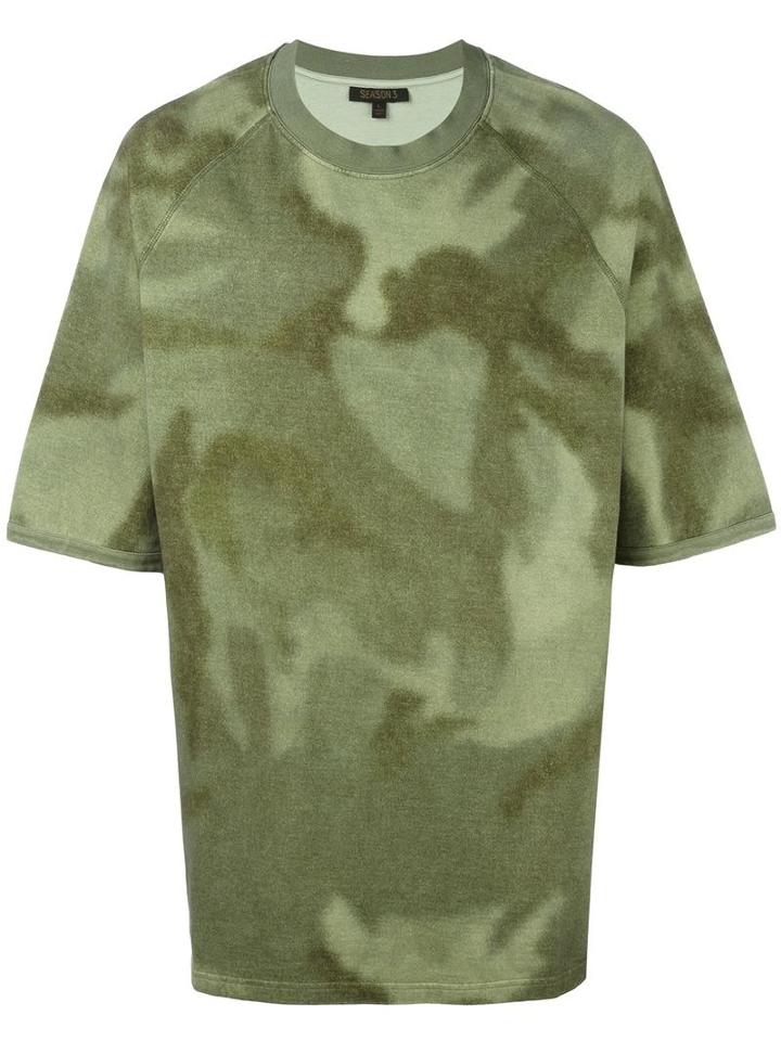 Yeezy Printed Oversized T-shirt, Men's, Size: Medium, Green, Cotton