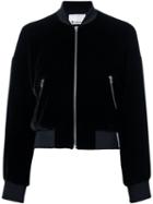 T By Alexander Wang Velvet Bomber Jacket, Women's, Size: 6, Black, Silk/rayon