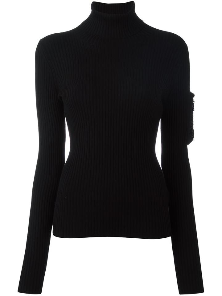 Dorothee Schumacher Arm Pocket Ribbed Pullover, Women's, Size: 1, Black, Polyamide/spandex/elastane/virgin Wool