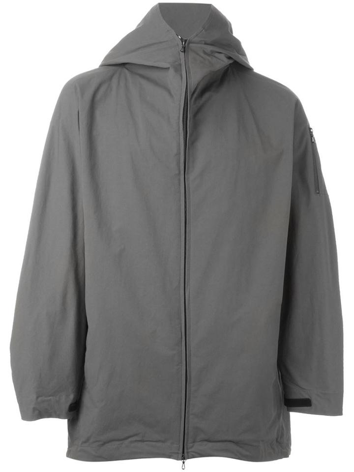 Kazuyuki Kumagai Full-zip Hooded Jacket, Men's, Size: 3, Green, Cotton/nylon/polyurethane/cupro