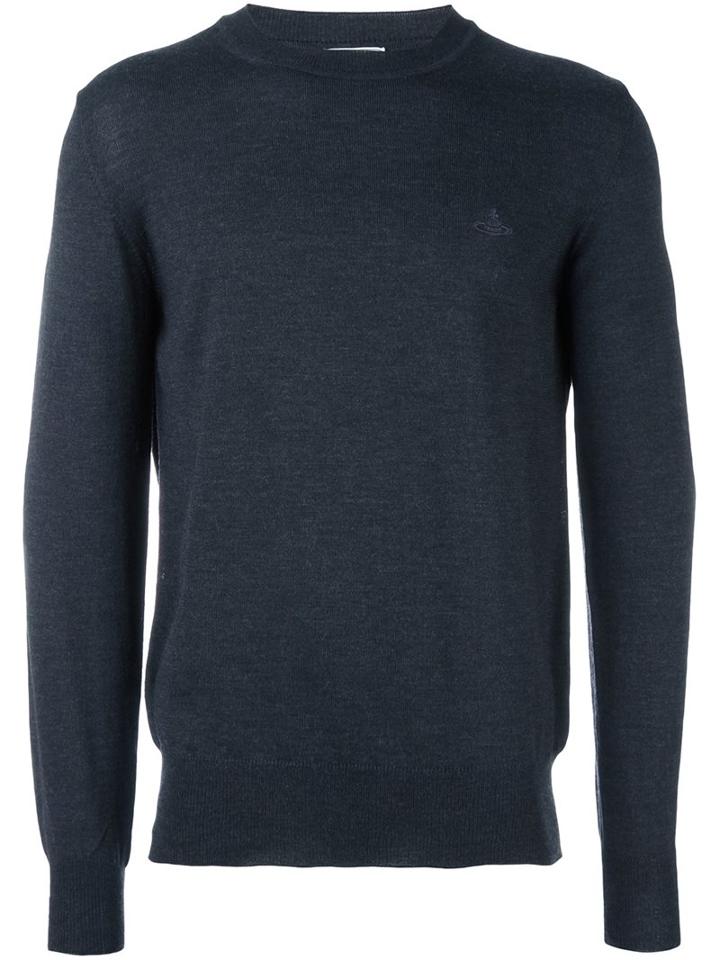 Vivienne Westwood Man Crew Neck Sweater, Men's, Size: Medium, Grey, Wool
