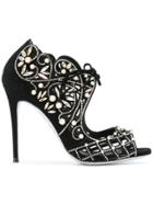 René Caovilla Embellished Open-toe Sandals - Black