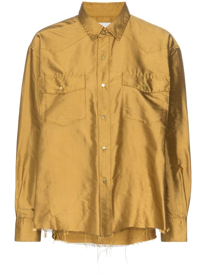 Marques'almeida Slubbed-silk Shirt - Gold