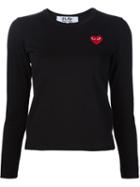 Heart Application Sweatshirt, Women's, Size: Small, Black, Cotton, Comme Des Garçons Play