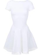 Alaïa Laser-cut Cap Sleeve Dress, Women's, Size: 40, White,