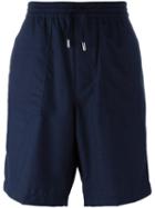 Ami Alexandre Mattiussi Elasticated Waist Bermuda Shorts, Men's, Size: 44, Blue, Wool