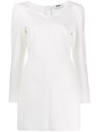 Msgm Long-sleeved Mini Dress - White
