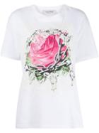 Valentino Rose Print Lace T-shirt - White